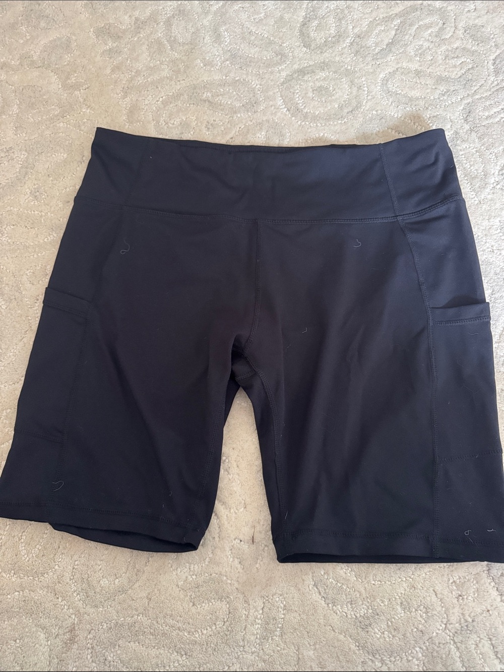 Baleaf Black High-Waist Bike Shorts with Side Pockets